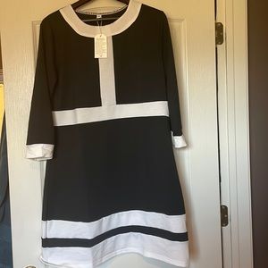 Orwyy black and white dress new with tags